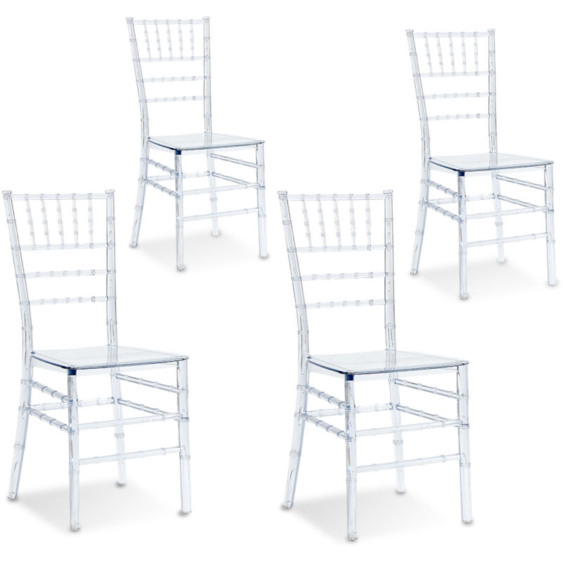 Designetsamaison - Lot de 4 chaises transparentes - Napoleon