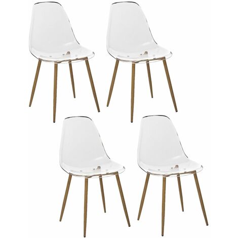 Lot de 4 chaises transparentes THAO