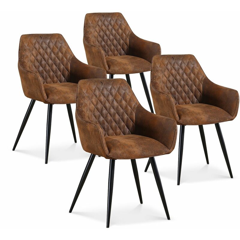 Lot de 4 chaises Victoria vintage pieds noir