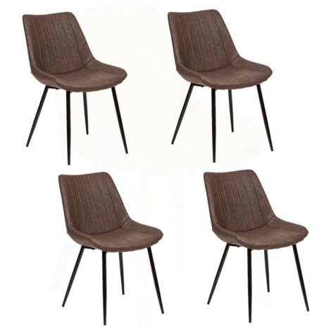 Lot de 4 chaises vintage effet cuir OLWEN