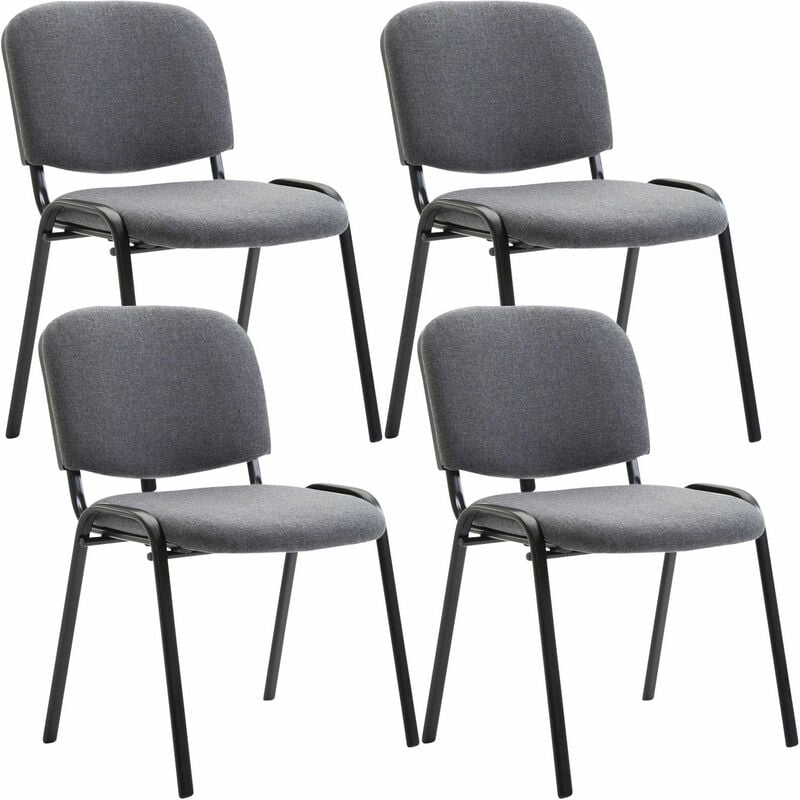 Ensemble de 4 chaises Office des visiteurs supérieurs dans des tissus en tissu qui devraient empiler diverses couleurs Couleur : Gris