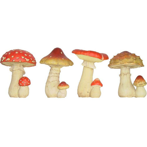 Lot de 4 Champignons Déco résine