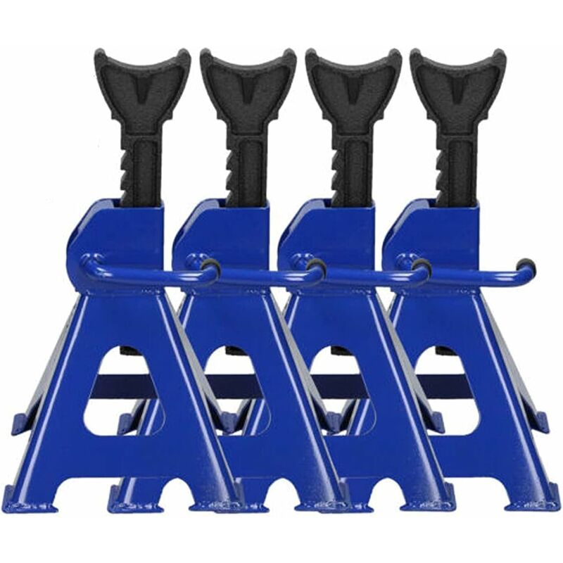 Lot de 4 chandelles de Levage pour Voiture, Caravane, capacité de 3 tonnes - en Acier Robuste - Support de Voiture à libération Rapide - Réglage à