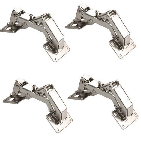 Lot de 4 Charniere Porte Placard Charnières Invisibles 175 Degrés Charniere Invisible Armoire de Cuisine avec Amortissement Tampon pour Portes D'armoires de Cuisine, Armoire, Placard