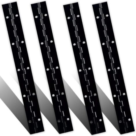 Lot de 4 charnières continues et piano de 27 cm, charnières continues en acier inoxydable robuste avec trou pour boîte aux lettres, meubles en bois, boîtes de rangement, porte d'armoire, piano,