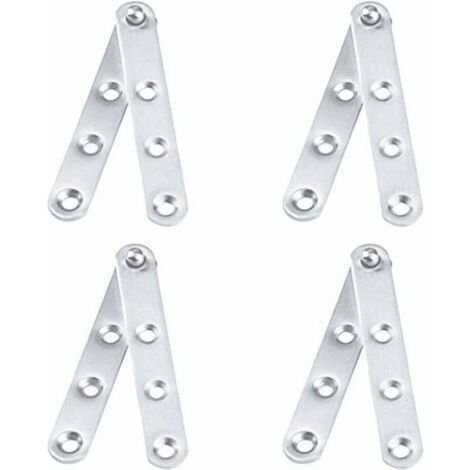 Lot de 4 Charnières Pivot Porte(10016mm) en acier inoxydable. Pivote à 360 ° .Pivote vers le bas . Pour porte d'armoire. armoire à chaussures-Argent