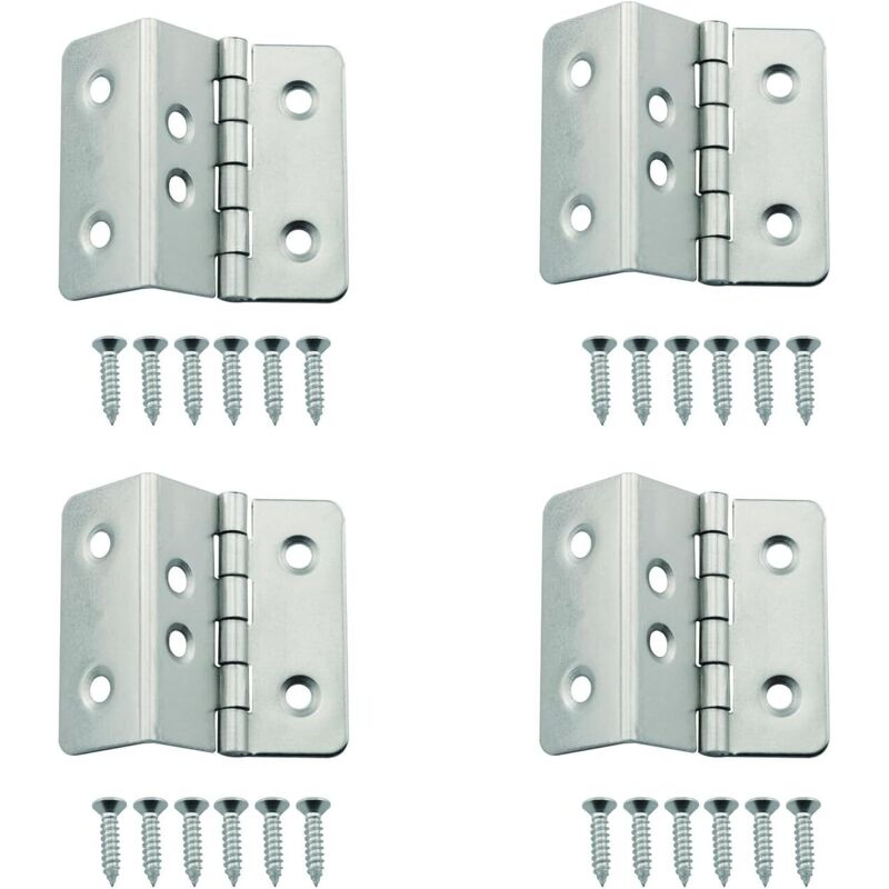 Lot de 4 charnières pliantes à 3 battants, 41 x 15 mm, charnières décoratives vintage avec 24 vis pour porte d'armoire, bagages, boîte à bijoux, Lot de 4 charnières pliantes à 3 battants, 41 x 15 mm, charnières décoratives vintage avec 24 vis pour porte d'armoire, bagages, boîte à bijoux,