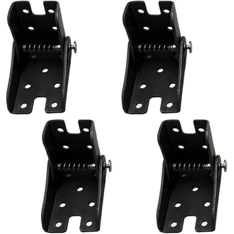 Lot de 4 charnières pliantes autobloquantes - Supports de pieds de table pliables à 90 degrés - Charnière cachée pour tables, établis et meubles (noir)