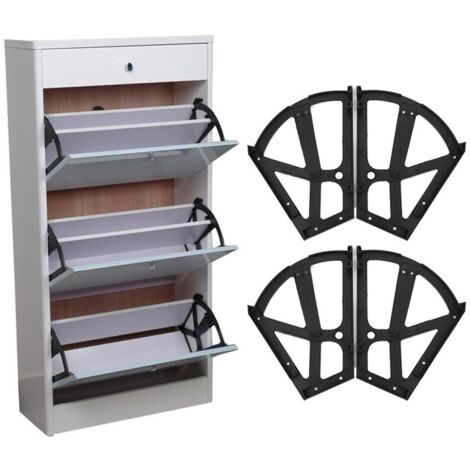 Lot de 4 charnières pour meuble ABS – Charge maximale 340g – Dimensions 26x20cm – Accessoires d'installation inclus