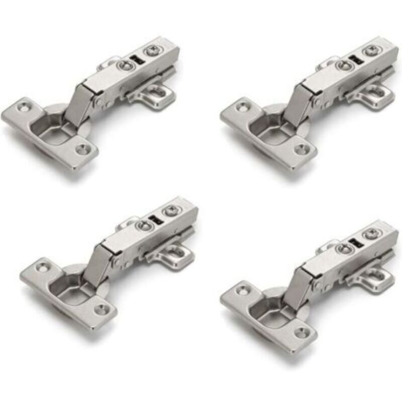 Lot de 4 charnières pour meuble – Acier laminé à froid – Fermeture lente – Installation facile – Pour portes d'armoires et fenêtres
