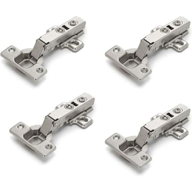 Sjqka - Lot de 4 charnières pour porte de placard, porte meuble, angle plié, fermeture lente, pas de fente nécessaire, facile à installer