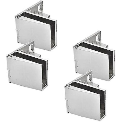 Lot de 4 charnières pour portes vitrées, charnières pour portes de placards en verre, charnières pour caves à vin en verre, charnières pour présentoirs en verre