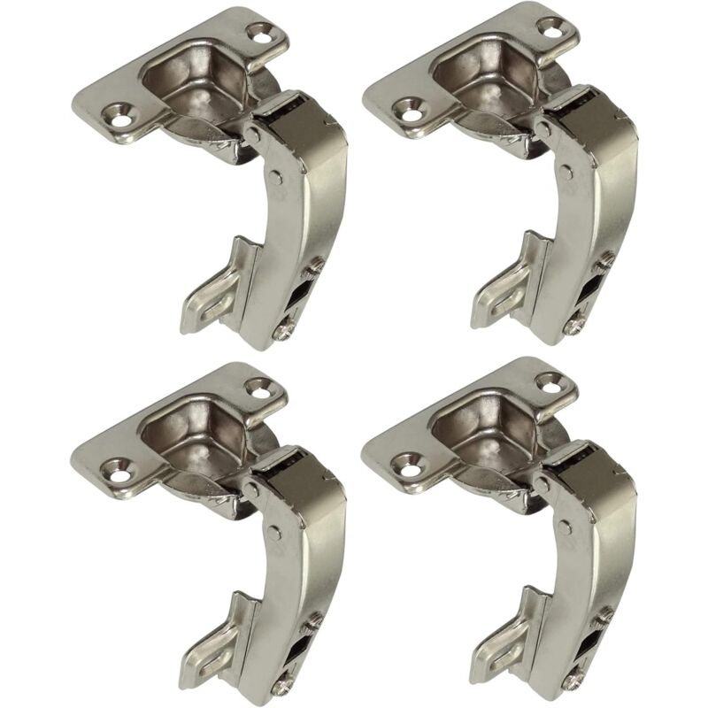 Ersandy - lot de 4 charnières Invisibles 90° clipsable - pour porte de meuble d'angle à une seule porte - avec amortisseur et clip - ouverture de