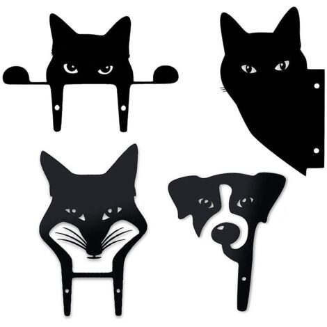 lot De 4 Chat Du Jardin Dcoration, Dcor De Statue De Chat Pour La Cour Enjeux De Jardin De Silhouette Animale Raliste Art De Cour De Chat Dcoratio