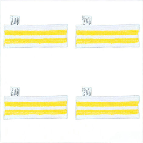 Lot de 4 Chiffons en Microfibre Compatible avec Kärcher EasyFix SC 2, SC 3, SC 4, SC 5 Les nettoyeurs Vapeur - Set Universel de Chiffons pour Sol avec Fixation EasyFix-System