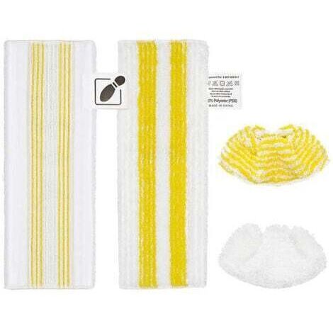 Lot de 4 chiffons en microfibre compatibles avec Kärcher  SC2, SC3, SC4, SC5 nettoyeur vapeur, Kit d'accessoires de nettoyeur vapeur lavable(2 lingettes+2 Bonnettes)