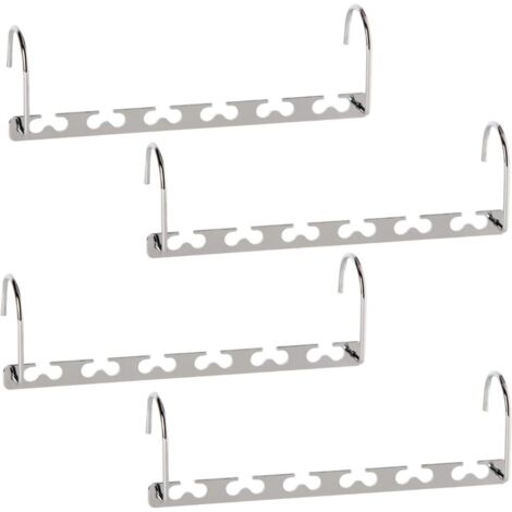 Lot de 4 cintres empilables gain de place, porte-habits pliable, rangement dressing métallique