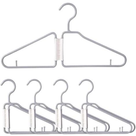 Lot de 4 cintres pliables, antidérapants et très résistants en plastique, gris.