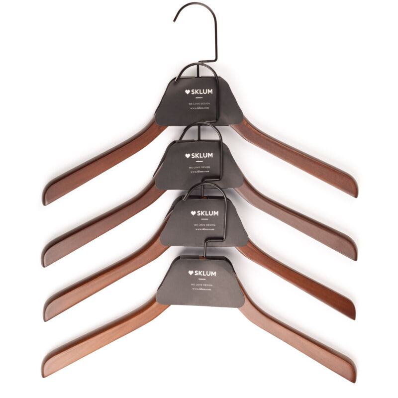 Ensemble de 4 cintres en bois Rita Sklum Marron Bois Foncé Ensemble de 4 cintres en bois Rita Sklum Marron Bois Foncé