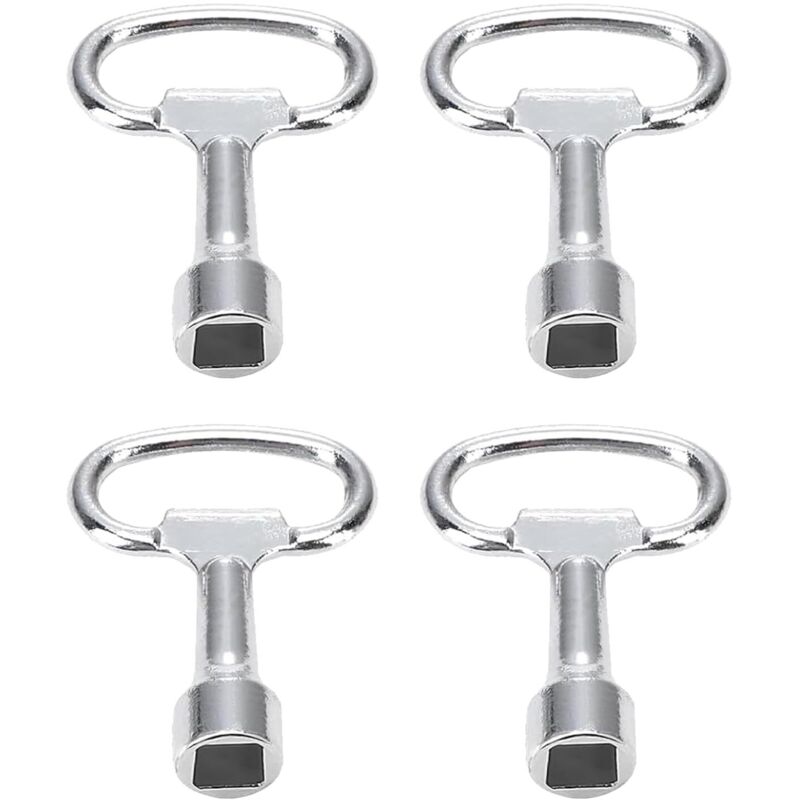 Lot de 4 Clé Triangle,Clé Carré en Métal,Clé Armoire Electrique,Cle Triangle Poubelle,Clef Triangle Universelle Multifonction,Outil Polyvalent