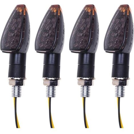 Lot de 4 clignotants LED 14 LED 12 V étanches, universels pour motos, scooters, quads, cruisers et véhicules tout-terrain.