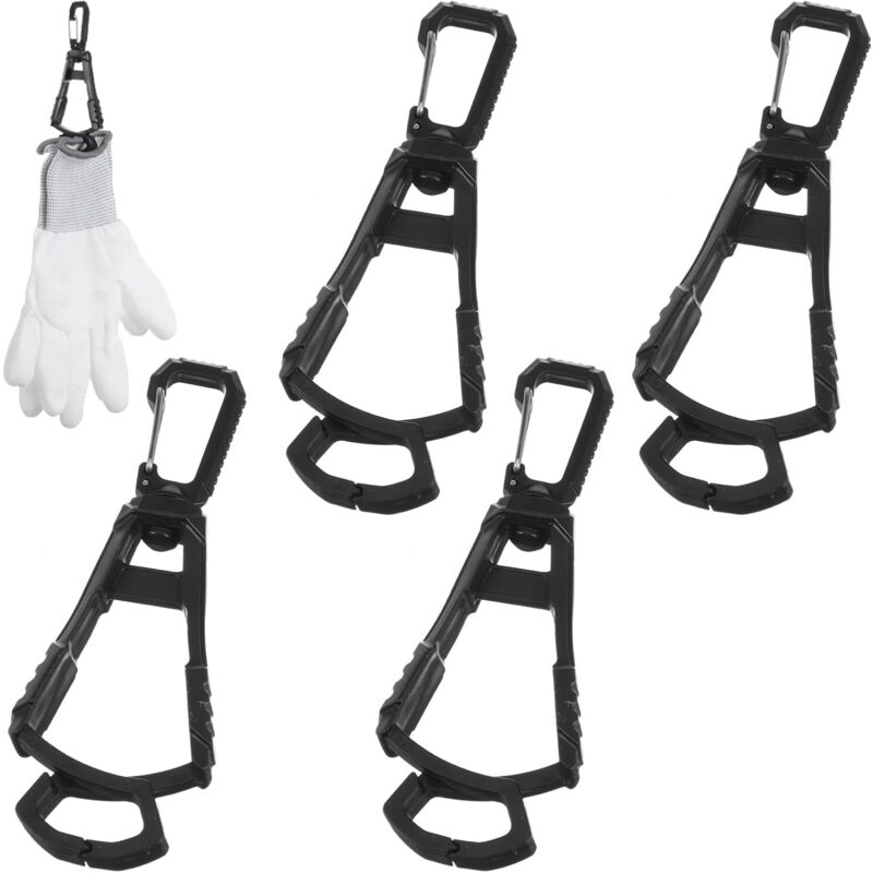 Lot de 4 clips universels pour gants de travail, porte-gants de sécurité robustes pour la construction, l'extérieur, utilisation industrielle