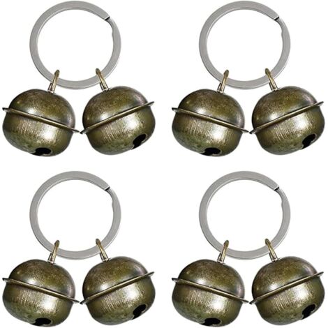 Lot de 4 Clochettes Fer 22mm Marron pour Collier Chien Chat Sécurité