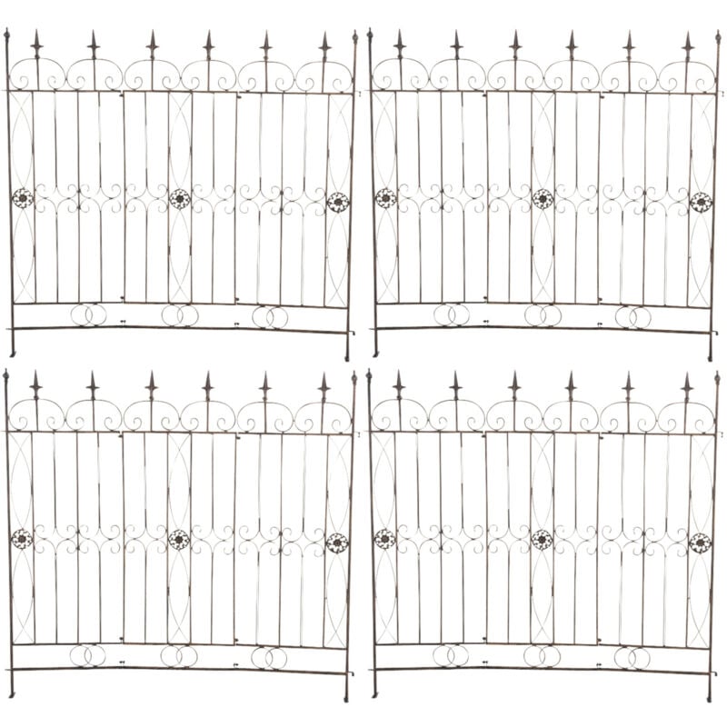 Ensemble de 4 clôtures de jardin en bronze mangold