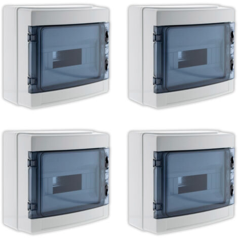 Lot de 4 coffrets étanches IP65 8 modules + accessoires - Zenitech