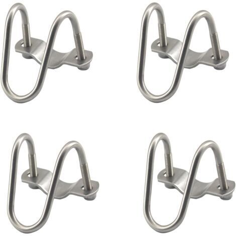 Lot de 4 Collier de serrage pour tuyaux en acier inoxydable argenté M8 x 25 x 25 mm