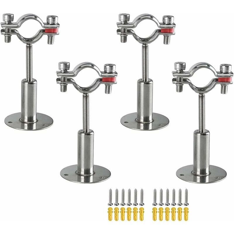4Pcs Acier Inoxydable Colliers De Serrage à Support De Tuyau RéGlable, Support De Tuyau à Montage Mural, Solide, Stable Pour Un DiamèTre De 19-22MM,