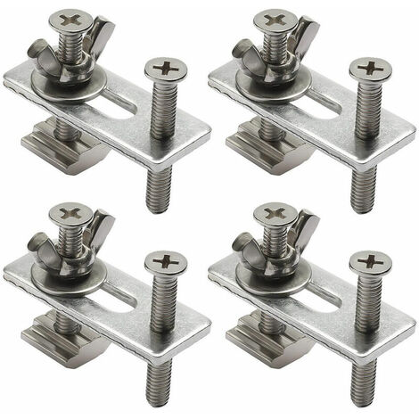 Lot de 4 colliers de serrage en T pour fraiseuse et graveuse 3018-PRO / 3018-MX3 / 3018-PROVer CNC，argent, quatre pièces