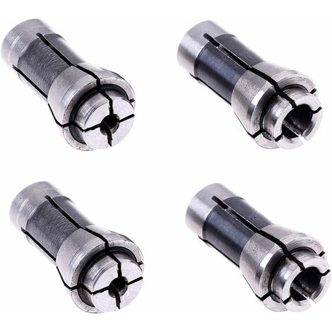 Lot de 4 colliers de serrage pour meuleuse - Lot de 2 pièces de 3 mm et 2 pièces de 6 mm - Adaptateurs de serrage de 6 mm - Tiges de serrage de 6 mm et de 6 mm
