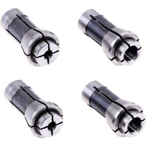 Lot de 4 colliers de serrage pour meuleuse - Lot de 2 pièces de 3 mm et 2 pièces de 6 mm - Adaptateurs de serrage de 6 mm - Tiges de serrage de 6 mm et de 6 mm