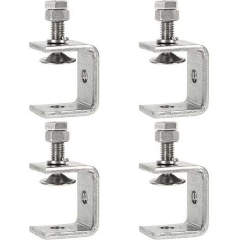 Lot de 4 colliers de serrage robustes en acier inoxydable, colliers de serrage carrés en acier, colliers de serrage en C de 0 à 25 mm, colliers de