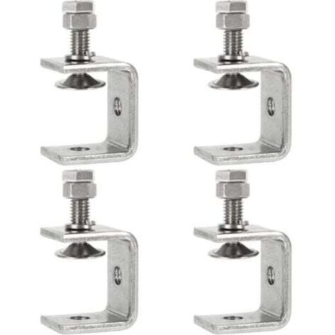 Lot de 4 colliers de serrage robustes en acier inoxydable, colliers de serrage carrés en acier, colliers de serrage en C de 0 à 25 mm, colliers de serrage fixes pour menuiserie, soudage, ébénisterie