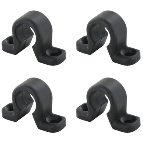 Lot de 4 colliers simples pour tringle d’espagnolette – Système de fermeture pour volet battant – Noir – Polyamide résistant – Fabrication française