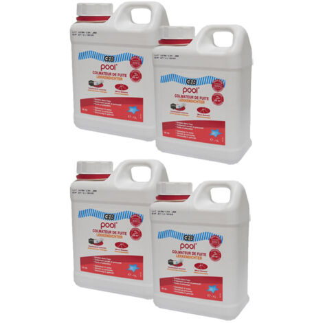 Lot de 4 Colmateurs de fuites 1L POOL - GEB