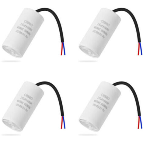 Lot de 4 condensateurs CBB60 450v 16uf 50/60HZ condensateur de démarrage , condensateur de moteur, condensateur de moteur, condensateur microfarad avec fil