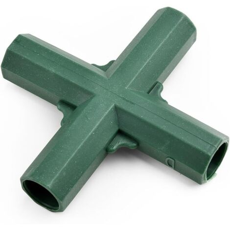 Lot de 4 connecteurs de joints de cadre en plastique pour auvent de jardin, grimpe, plantes, compatibles avec les supports de serre de 16 mm (croix 4 voies)