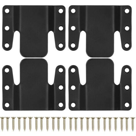 Lot de 4 connecteurs pour canapé d'angle, système d'emboîtement universel, clips faciles à installer, connecteurs robustes avec vis.