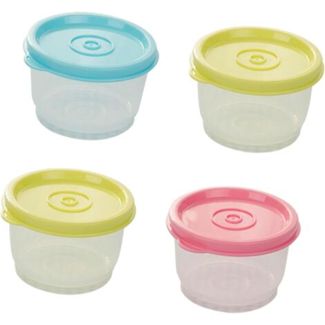 Lot de 4 contenants repas hermétiques. Idéal meal prep, rangement pratique. Couleurs variées.