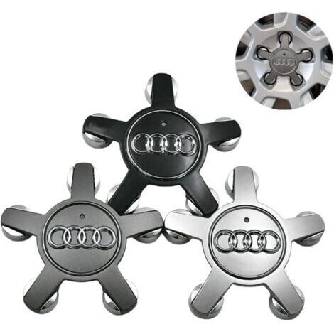 Lot de 4 convient pour les enjoliveurs de roue à cinq griffes Audi A4L//A5/A6L/A7/A8L/Q5/S6/TT/R8, enjoliveurs de roue à cinq griffes noirs 135 mm - gris (4F0601165N)