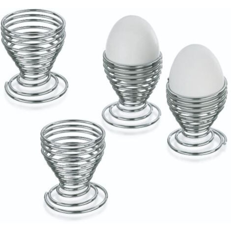 Lot De 4 Coquetiers Spirale Chromés - Kela