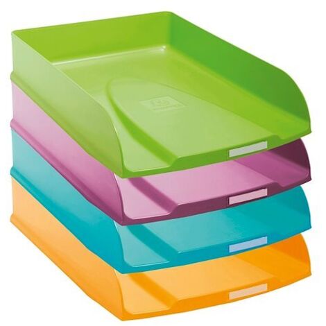 Lot de 4 corbeilles à courrier Exacompta Combo-Styli - couleurs assorties vives