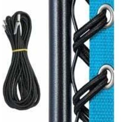 Lot de 4 cordons élastiques universels de rechange pour chaise Zero Gravity - Kit d'outils de réparation pour chaises longues, chaises de jardin, fauteuils inclinables, chaises anti-gravité - Noir