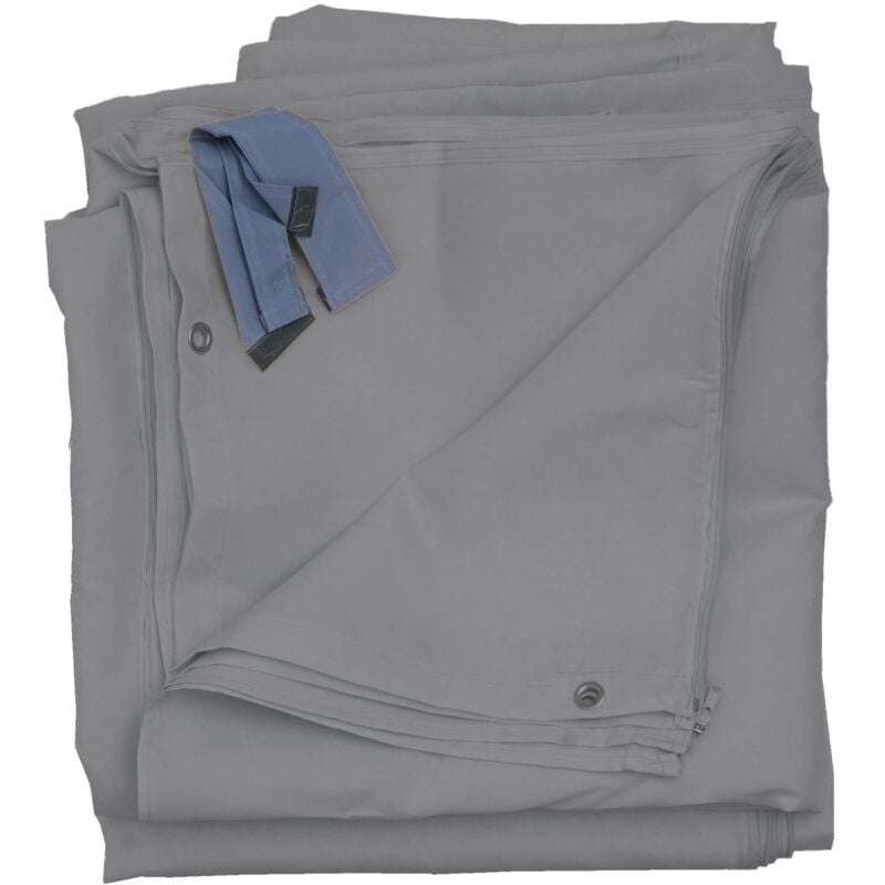 Lot de 4 côtés pour Pergola Cadiz, panneau latéral de remplacement 4x4m, polyester, gris clair