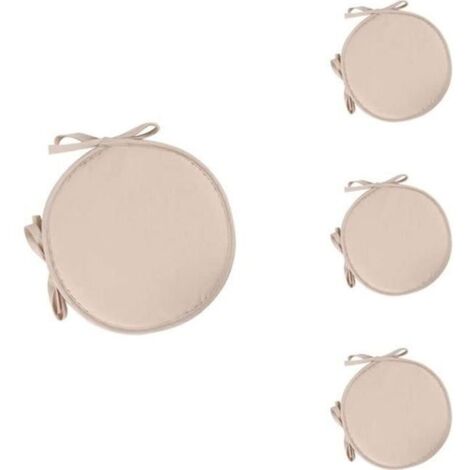 Lot de 4 Coussin Rond Galette de Chaise Ronde pour Table et Chaise de Salle à Manger avec Cordon de Serrage 38cm