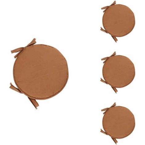 Lot de 4 Coussin Rond Galette de Chaise Ronde pour Table et Chaise de Salle à Manger avec Cordon de Serrage 38cm