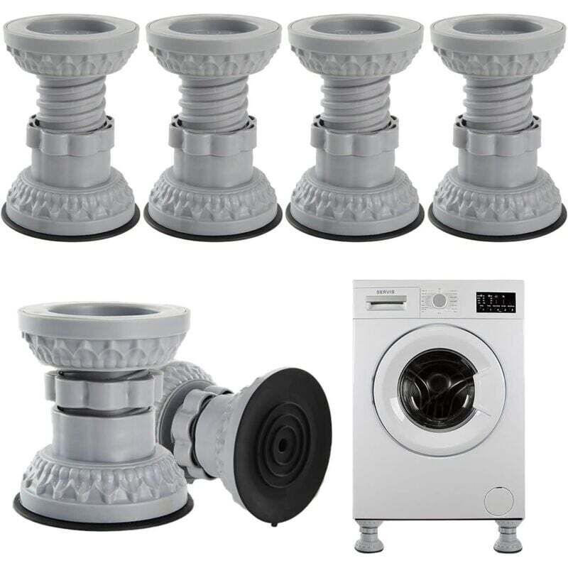 Lot de 4 coussinets de pieds en caoutchouc réglables pour machine à laver, tapis anti-vibrations, tapis de pieds universel anti-vibrations
